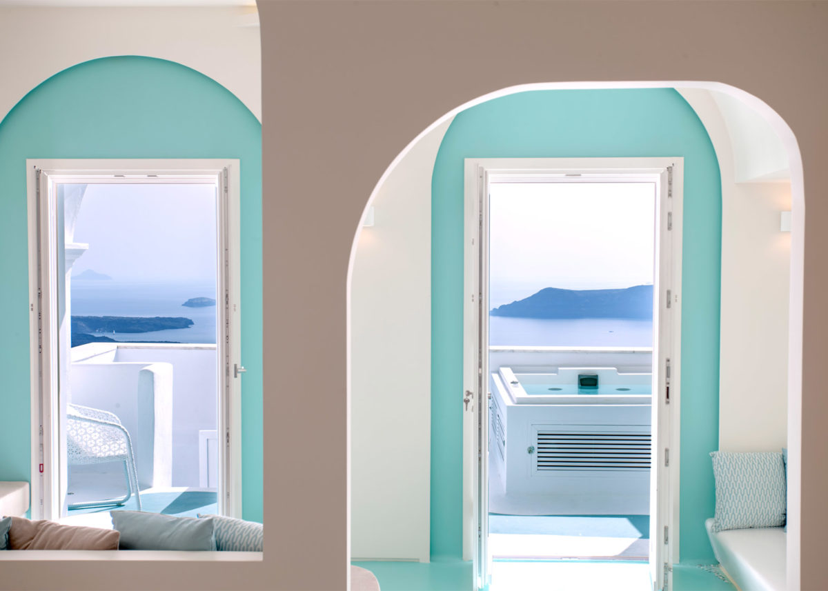 KLab creates smoothly curved interior for Santorini hotel 5